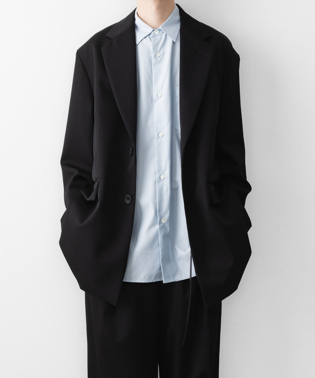 ssstein(シュタイン)の PIMA COTTON OVERSIZED REGULAR COLLAR SHIRT - OFF BLUEの公式通販サイトsession福岡セレクトショップ