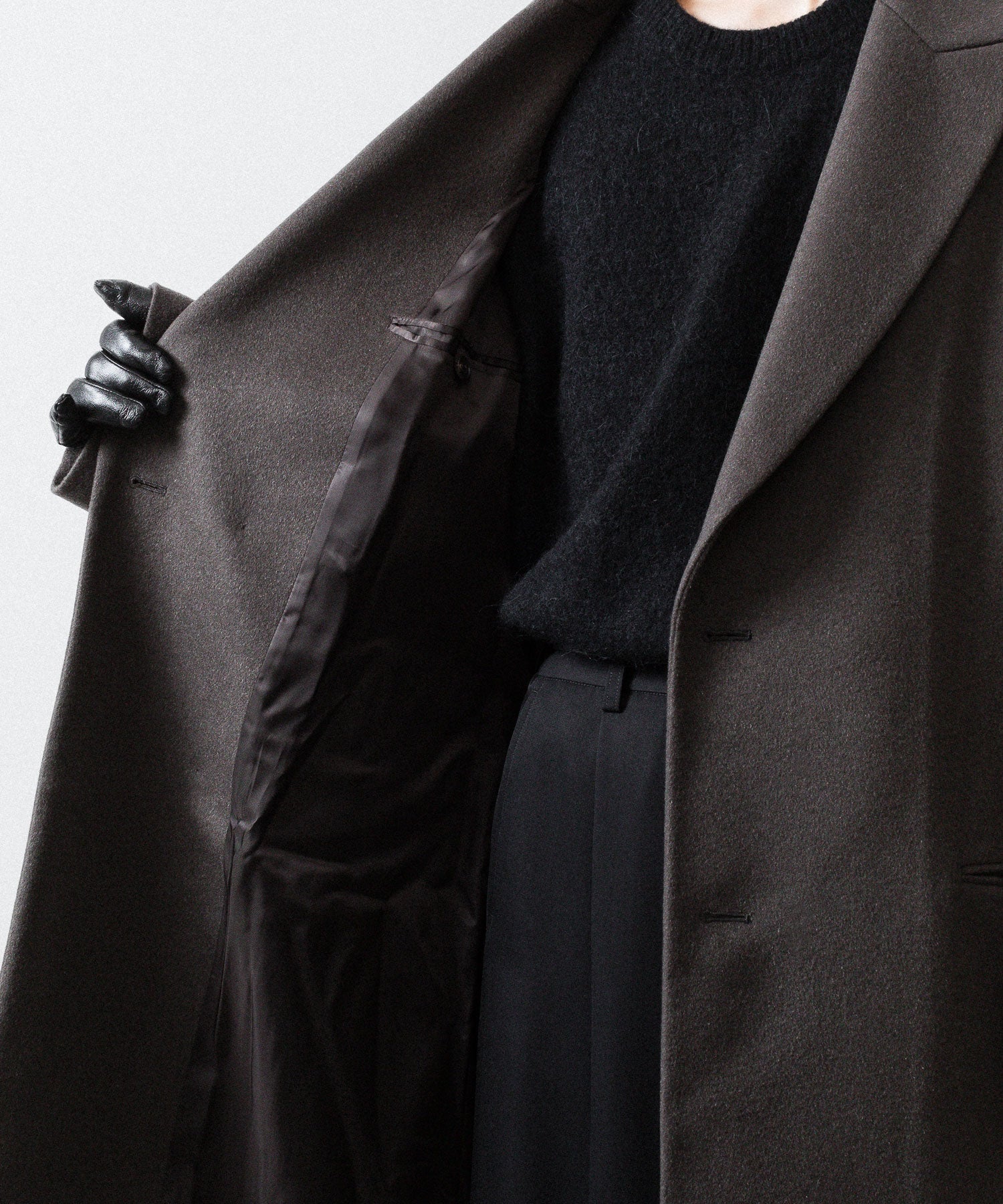ssstein(シュタイン)のOVERSIZED MAXI-LENGTH PEAK LAPEL COAT - GREY KHAKIの公式通販サイトsession福岡セレクトショップ