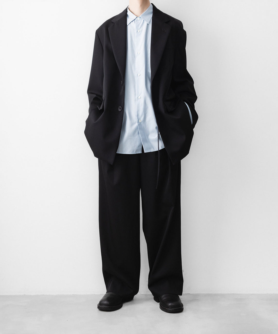ssstein(シュタイン)の PIMA COTTON OVERSIZED REGULAR COLLAR SHIRT - OFF BLUEの公式通販サイトsession福岡セレクトショップ