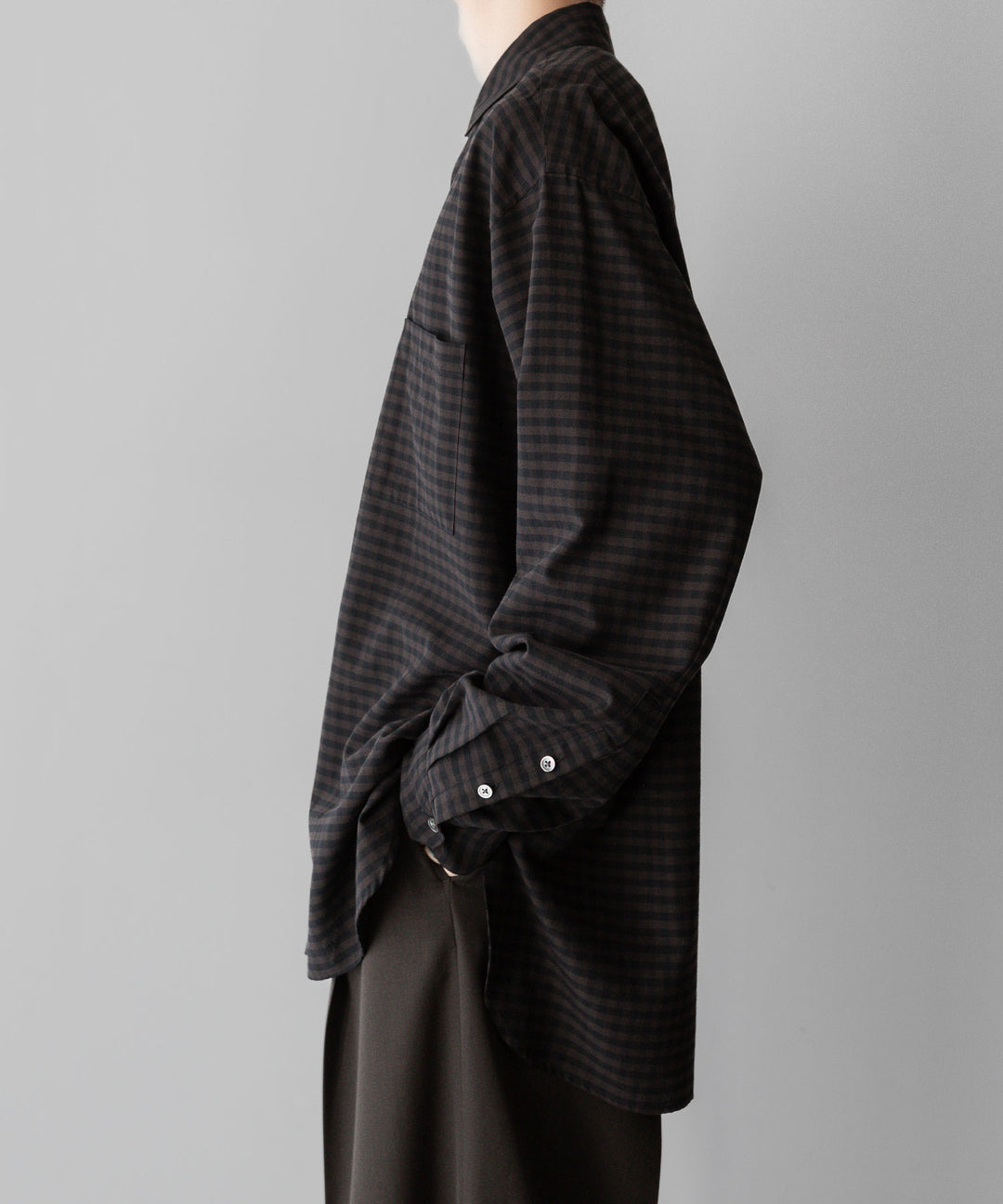 ssstein stein(シュタイン)の24SSコレクションOVERSIZED DOWN PAT SHIRTのGINGHAM(KHAKI)公式通販サイトsession福岡セレクトショップ
