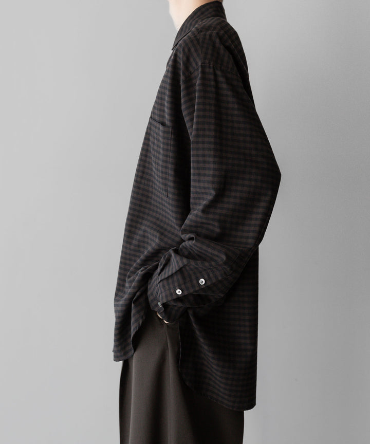 ssstein stein(シュタイン)の24SSコレクションOVERSIZED DOWN PAT SHIRTのGINGHAM(KHAKI)公式通販サイトsession福岡セレクトショップ