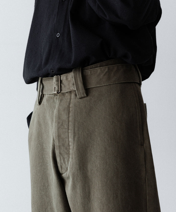 INTÉRIM インテリムのHEAVY PIMA TWILL  BELTED MIL BAGGY TROUSERのARMY GREEN 公式通販サイトsession福岡セレクトショップ