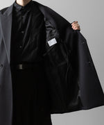 画像をギャラリービューアに読み込む, 【ssstein】W/SI SATIN PEAK LAPEL SHORT COAT - BLACK
