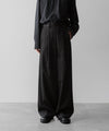 【ssstein】OVERTUCKED EXTRA WIDE TROUSERS - (2/90 WOOL GABARDINE) DARK CHARCOAL