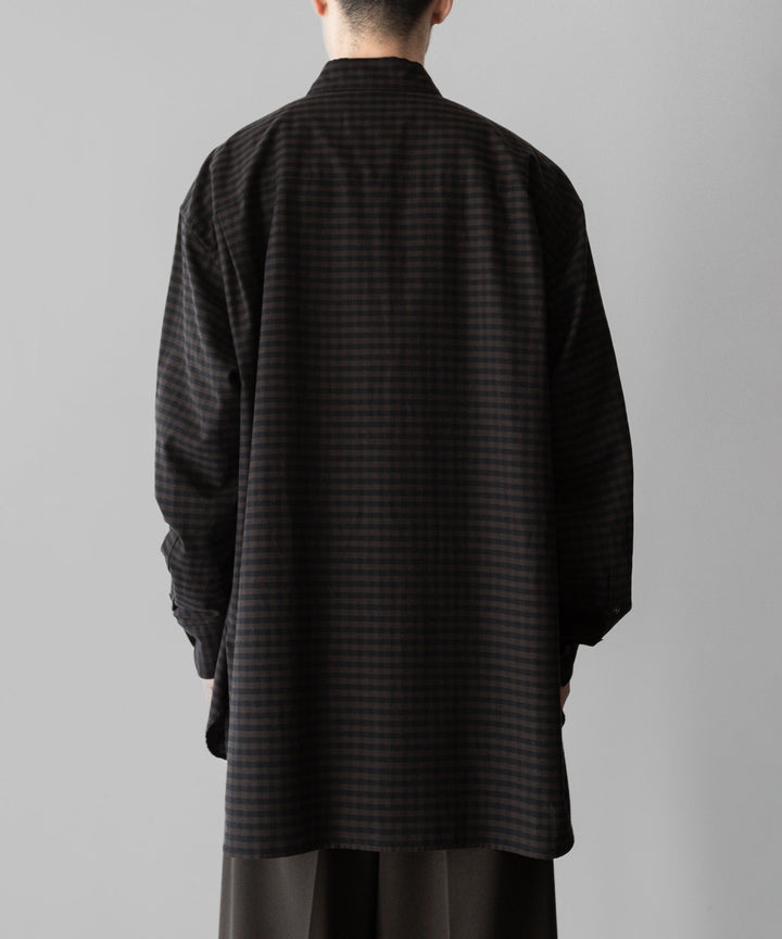 ssstein stein(シュタイン)の24SSコレクションOVERSIZED DOWN PAT SHIRTのGINGHAM(KHAKI)公式通販サイトsession福岡セレクトショップ