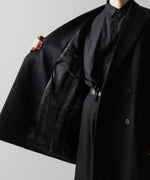 画像をギャラリービューアに読み込む, 【ssstein】W/SI SATIN PEAK LAPEL SHORT COAT - BLACK
