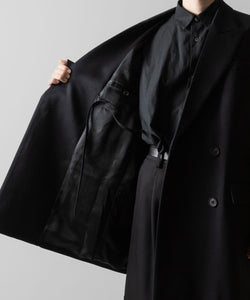 【ssstein】W/SI SATIN PEAK LAPEL SHORT COAT - BLACK