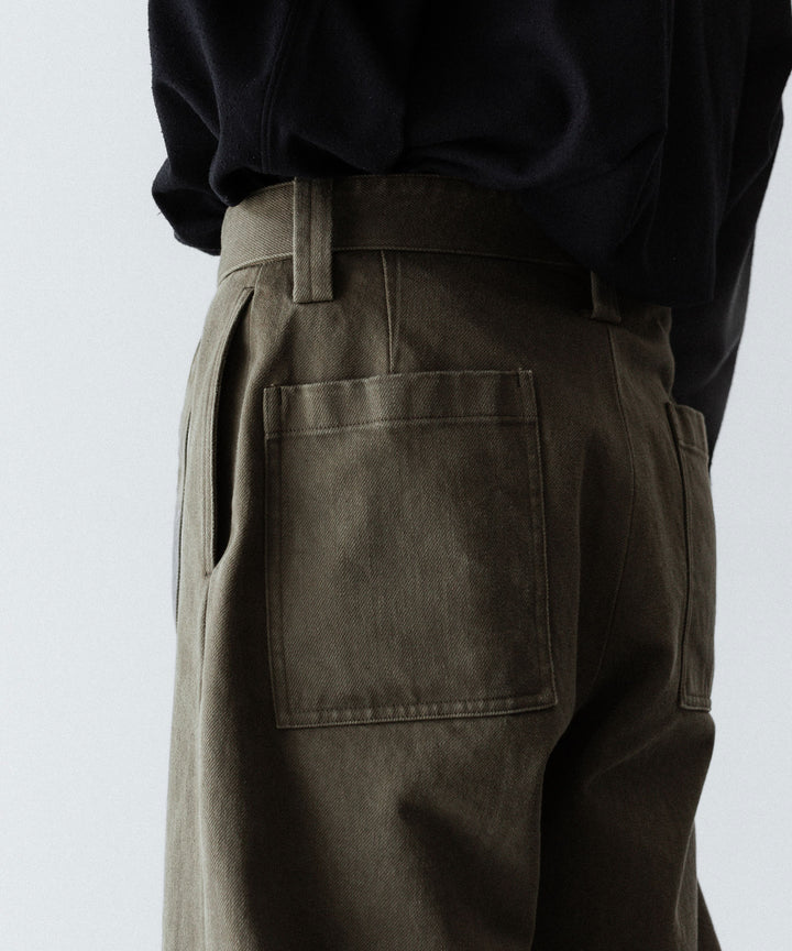 INTÉRIM インテリムのHEAVY PIMA TWILL  BELTED MIL BAGGY TROUSERのARMY GREEN 公式通販サイトsession福岡セレクトショップ