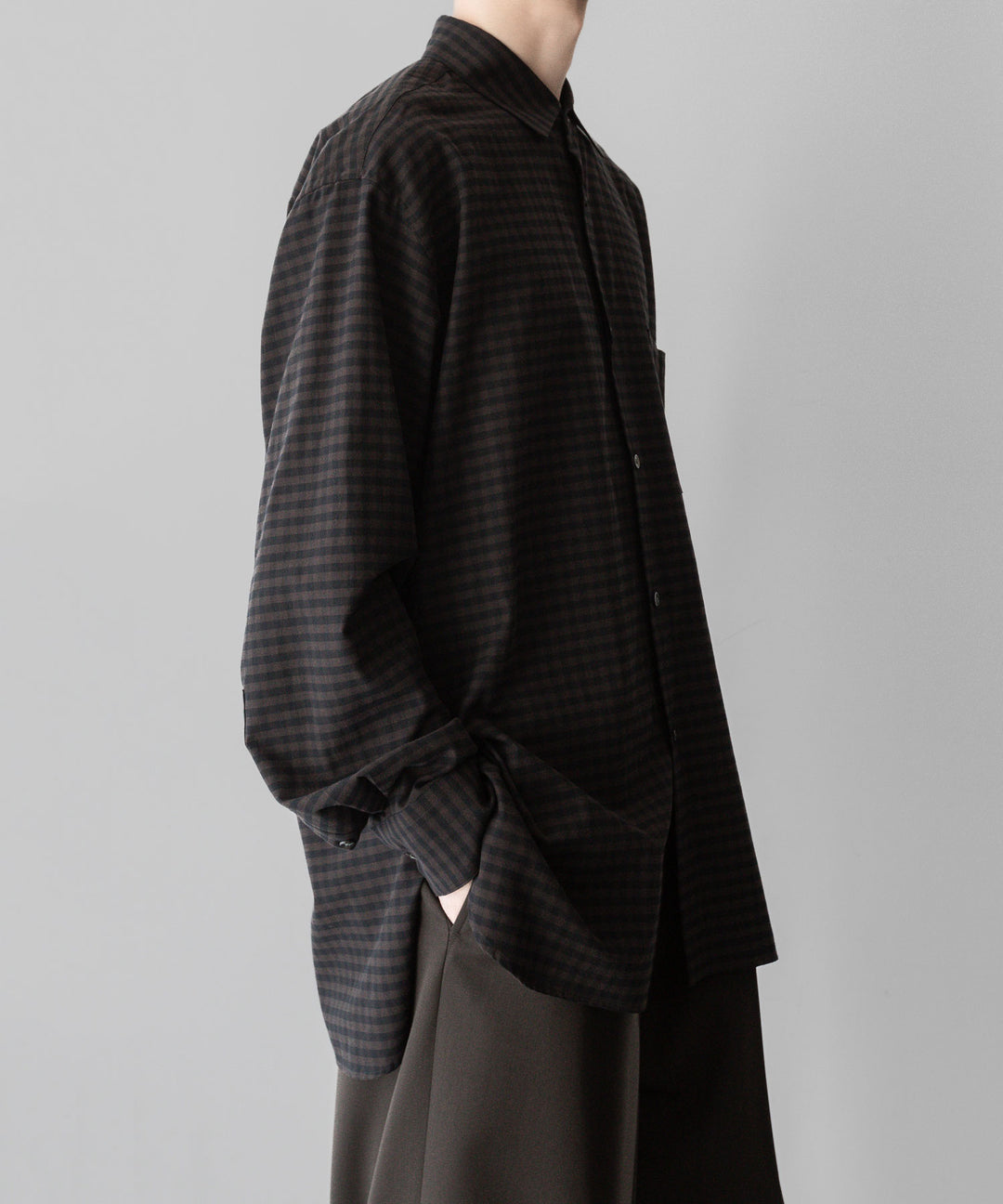 ssstein stein(シュタイン)の24SSコレクションOVERSIZED DOWN PAT SHIRTのGINGHAM(KHAKI)公式通販サイトsession福岡セレクトショップ