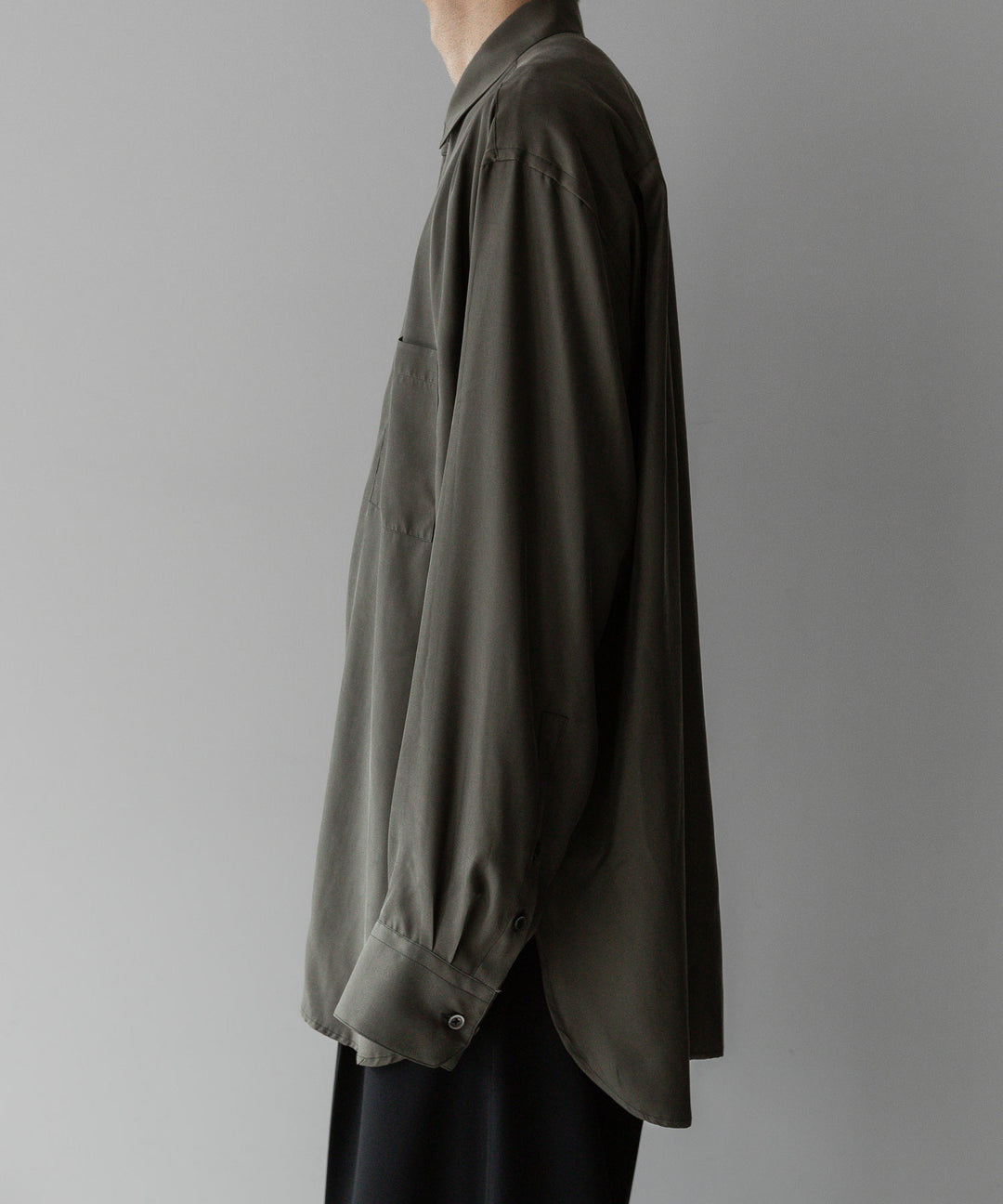 【stein】ssstein シュタインのOVERSIZED CUPRO LS SHIRT - GREY KHAKI 公式通販サイトsession福岡セレクトショップ