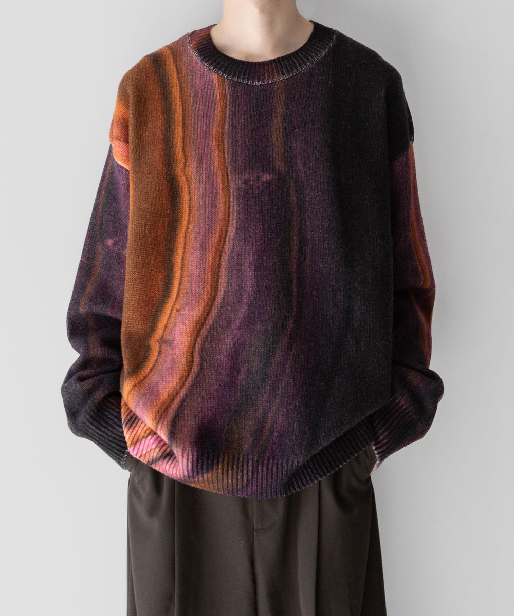 stein(シュタイン)の23AWコレクションEXTRA FINE LAMBS PRINTED KNIT LSのORANGE