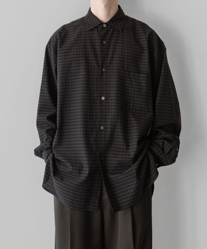 ssstein stein(シュタイン)の24SSコレクションOVERSIZED DOWN PAT SHIRTのGINGHAM(KHAKI)公式通販サイトsession福岡セレクトショップ