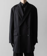 画像をギャラリービューアに読み込む, 【ssstein】W/SI SATIN PEAK LAPEL SHORT COAT - BLACK
