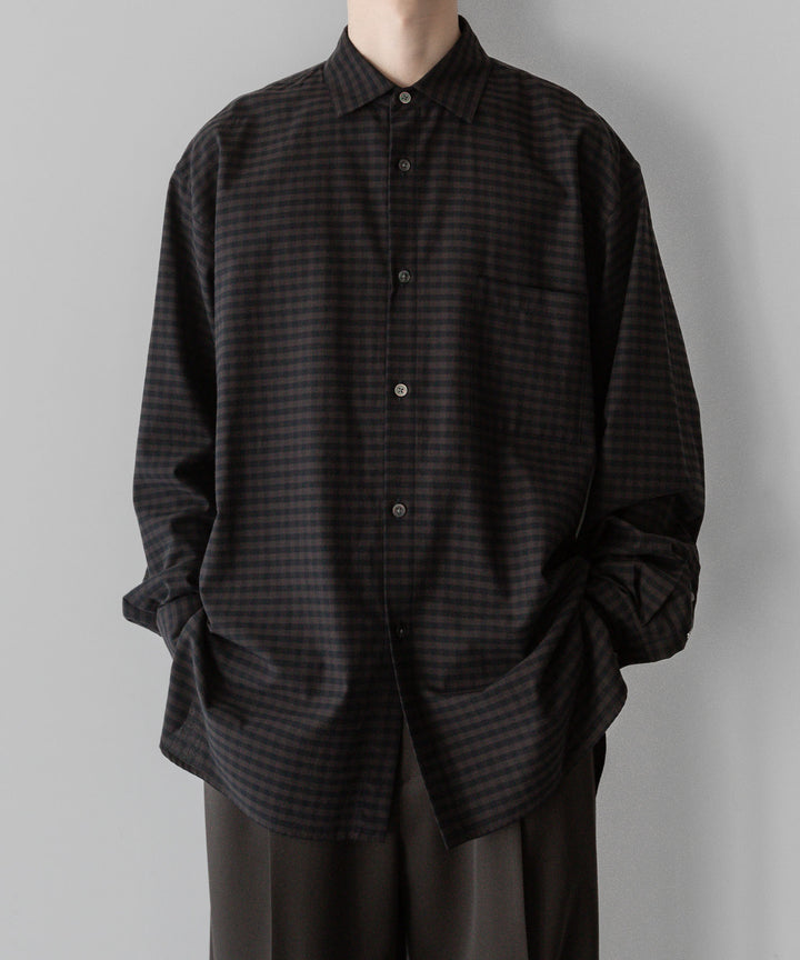 ssstein stein(シュタイン)の24SSコレクションOVERSIZED DOWN PAT SHIRTのGINGHAM(KHAKI)公式通販サイトsession福岡セレクトショップ