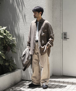 ssstein / シュタイン】CUPRO FIBRIL OVERSIZED LS SHIRT - KHAKI