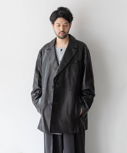 stein / シュタイン】LEATHER DOUBLE BREASTED JACKET - BLACK | 公式