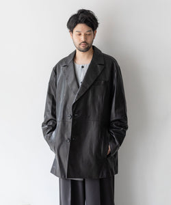 【stein】シュタインのLEATHER DOUBLE BREASTED JACKET - BLACK 公式通販session福岡セレクトショップ