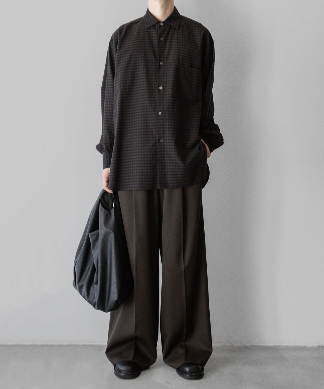 ssstein stein(シュタイン)の24SSコレクションOVERSIZED DOWN PAT SHIRTのGINGHAM(KHAKI)公式通販サイトsession福岡セレクトショップ