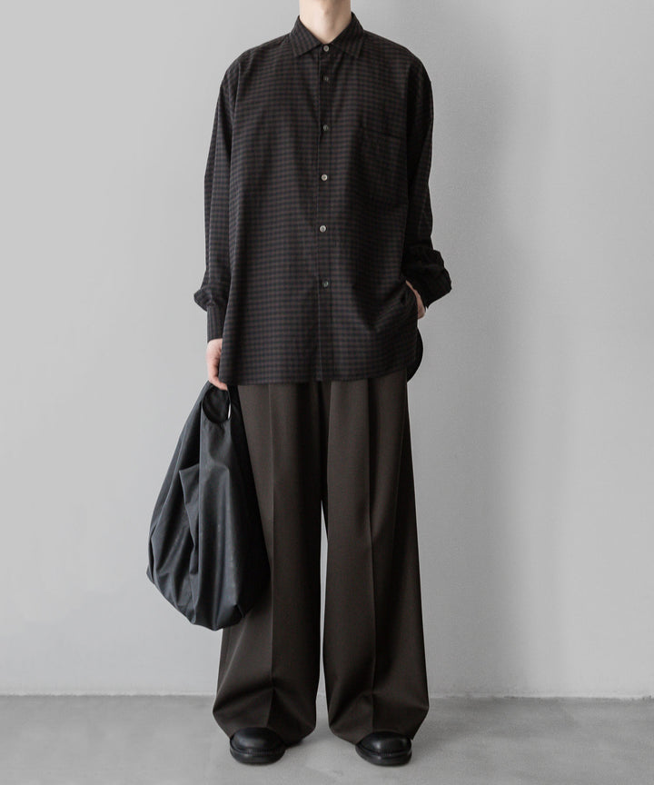 ssstein stein(シュタイン)の24SSコレクションOVERSIZED DOWN PAT SHIRTのGINGHAM(KHAKI)公式通販サイトsession福岡セレクトショップ