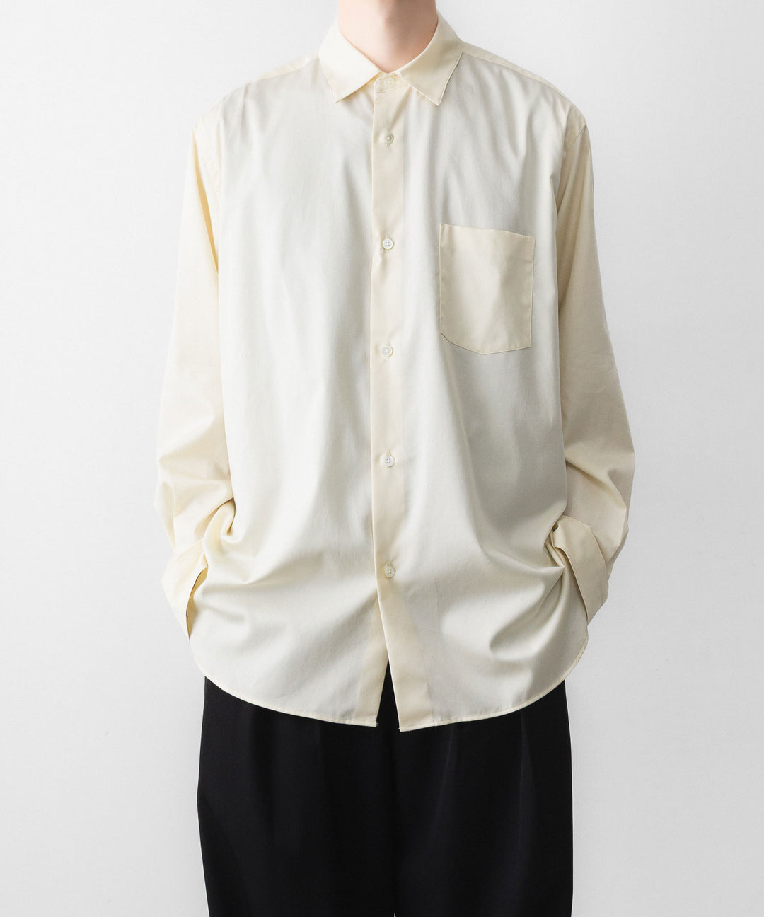 ssstein(シュタイン)の PIMA COTTON OVERSIZED REGULAR COLLAR SHIRT - YELLOWの公式通販サイトsession福岡セレクトショップ