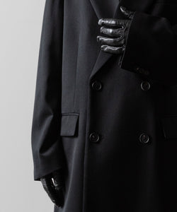 【ssstein】W/SI SATIN PEAK LAPEL SHORT COAT - BLACK