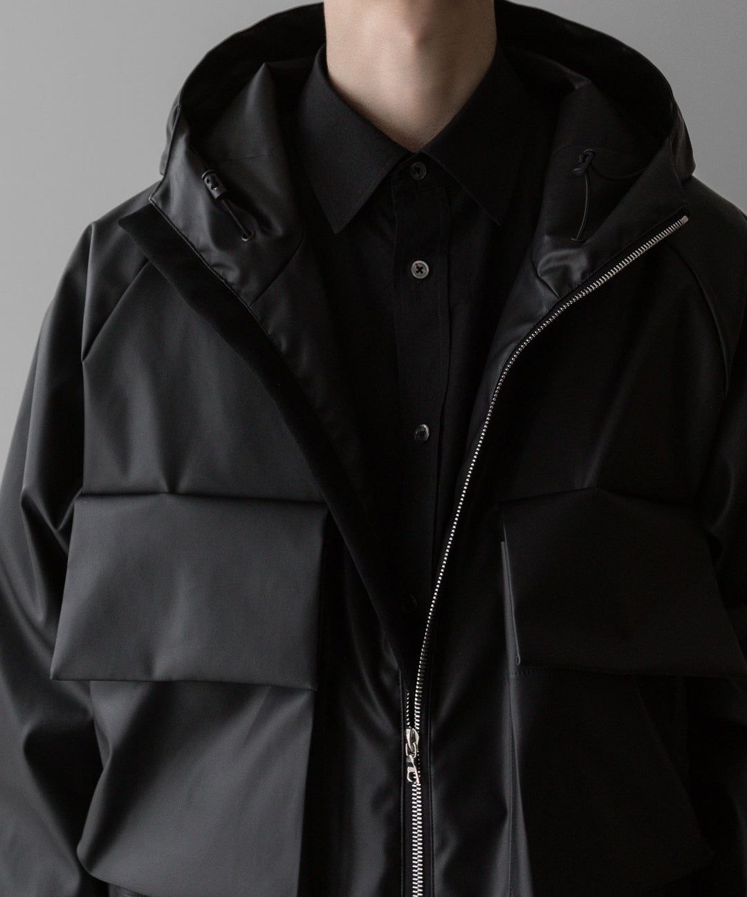 stein(シュタイン)の24SSコレクションHOODED SHORT JACKETのBLACK(CORTING)  代替テキストを編集
