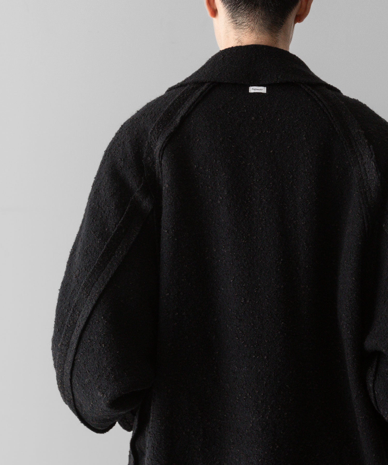 【Fujimoto】REVERSIBLE LESS SEWING COAT - BLACK