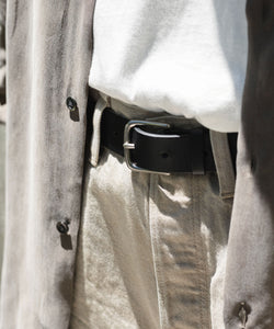 小物 Stein Leather Belt(PINNED BUCKLE) ssstein / シュタイン】CLASSIC LEATHER BELT (PINNED BUCKLE) - BLACK