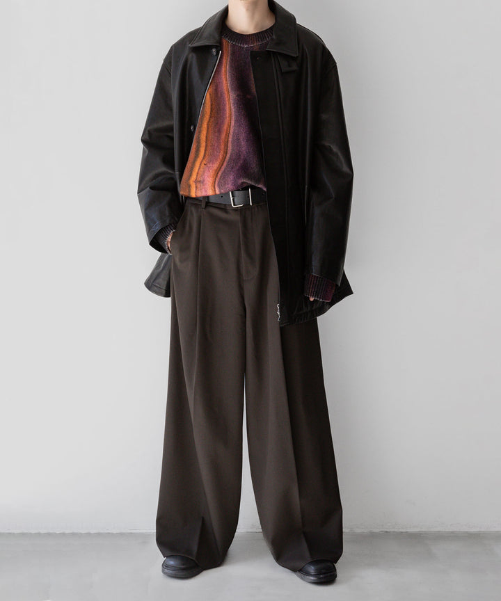 stein(シュタイン)の23AWコレクションEXTRA FINE LAMBS PRINTED KNIT LSのORANGE