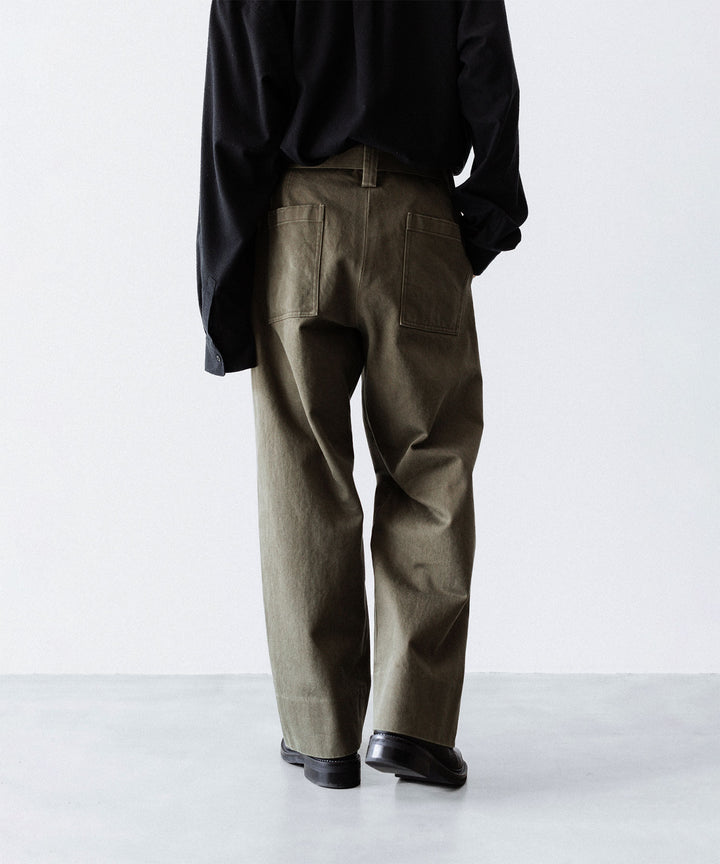 【INTÉRIM】   HEAVY PIMA TWILL  BELTED MIL BAGGY TROUSER - ARMY GREEN公式通販サイトsession福岡セレクトショップ