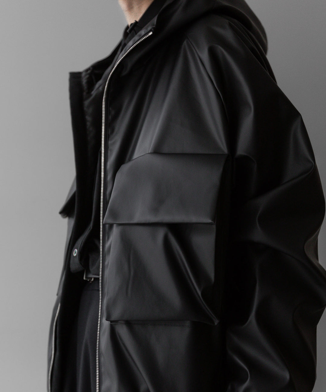 stein(シュタイン)の24SSコレクションHOODED SHORT JACKETのBLACK(CORTING)  代替テキストを編集