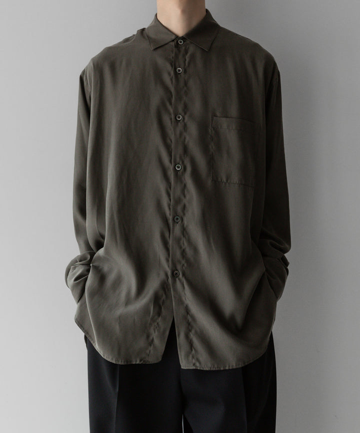 【stein】ssstein シュタインのOVERSIZED CUPRO LS SHIRT - GREY KHAKI 公式通販サイトsession福岡セレクトショップ