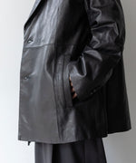 画像をギャラリービューアに読み込む, 【stein】シュタインのLEATHER DOUBLE BREASTED JACKET - BLACK 公式通販session福岡セレクトショップ
