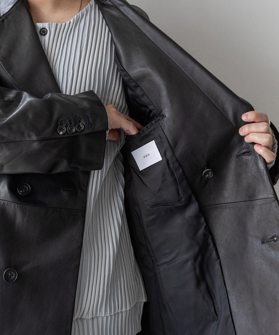 【stein】シュタインのLEATHER DOUBLE BREASTED JACKET - BLACK 公式通販session福岡セレクトショップ