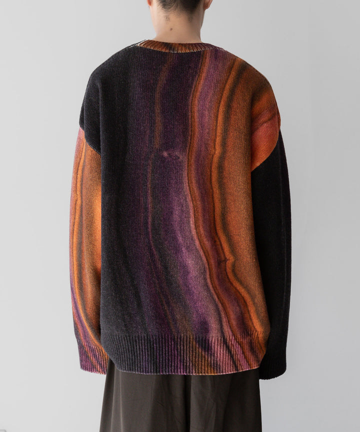 stein(シュタイン)の23AWコレクションEXTRA FINE LAMBS PRINTED KNIT LSのORANGE