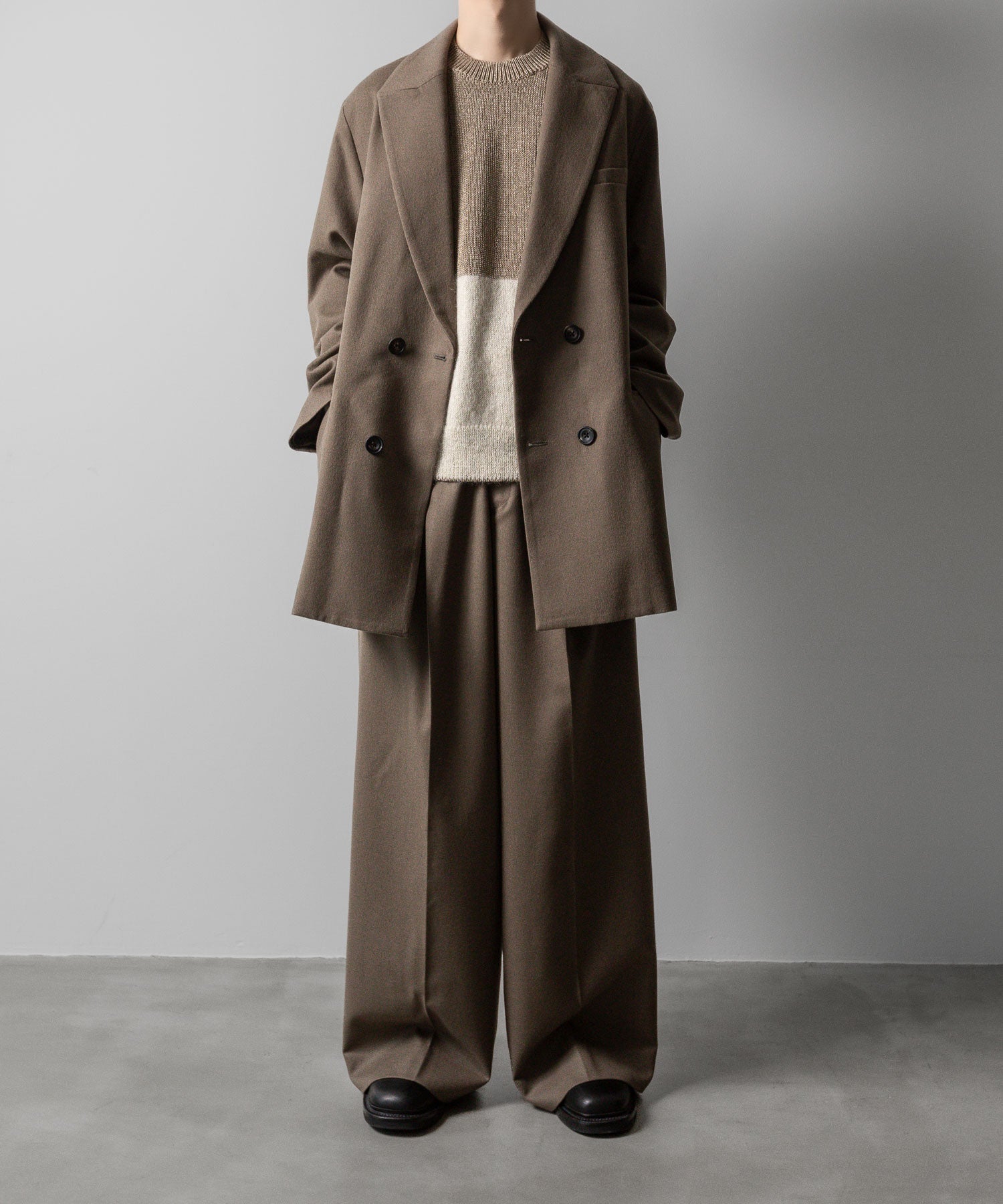 ssstein(シュタイン)の24AWコレクション OVERSIZED PEAK LAPEL JACKET - DARK BEIGE 公式通販サイトsession福岡セレクトショップ