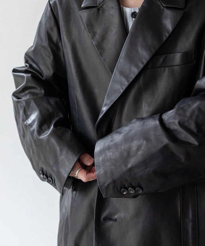 【stein】シュタインのLEATHER DOUBLE BREASTED JACKET - BLACK 公式通販session福岡セレクトショップ