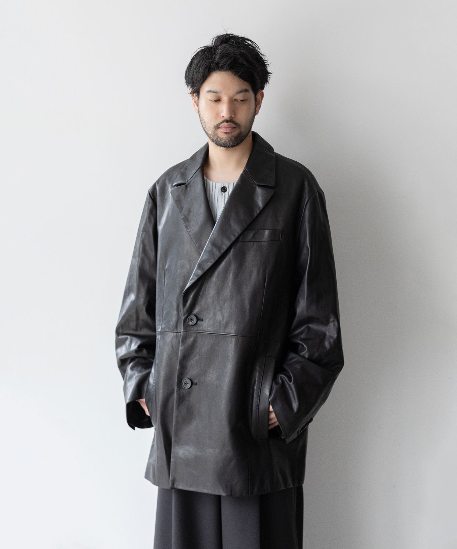 stein / シュタイン】LEATHER DOUBLE BREASTED JACKET - BLACK | 公式 ...