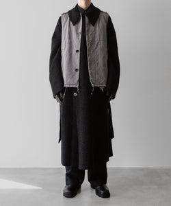 【Fujimoto】REVERSIBLE LESS SEWING COAT - BLACK