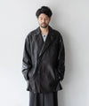 【stein】LEATHER DOUBLE BREASTED JACKET - BLACK