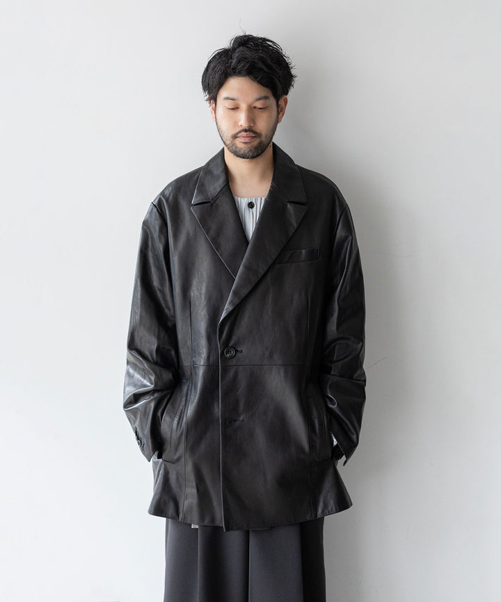 【stein】シュタインのLEATHER DOUBLE BREASTED JACKET - BLACK 公式通販session福岡セレクトショップ