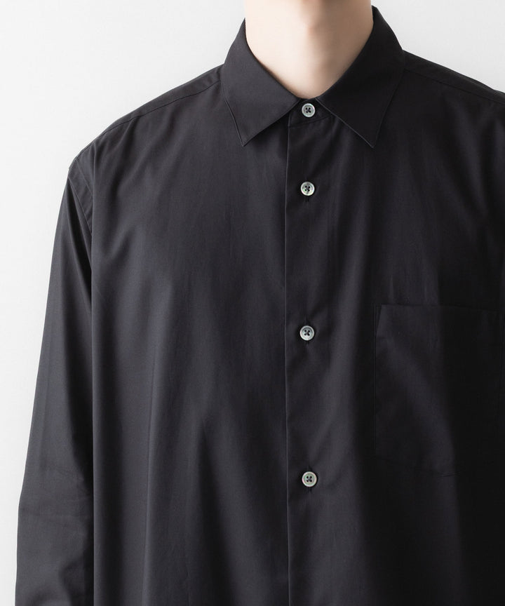 ssstein(シュタイン)の PIMA COTTON OVERSIZED REGULAR COLLAR SHIRT - BLACKの公式通販サイトsession福岡セレクトショップ