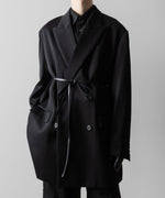 画像をギャラリービューアに読み込む, 【ssstein】W/SI SATIN PEAK LAPEL SHORT COAT - BLACK
