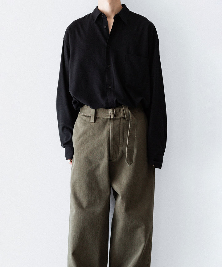 INTÉRIM インテリムのHEAVY PIMA TWILL  BELTED MIL BAGGY TROUSERのARMY GREEN 公式通販サイトsession福岡セレクトショップ
