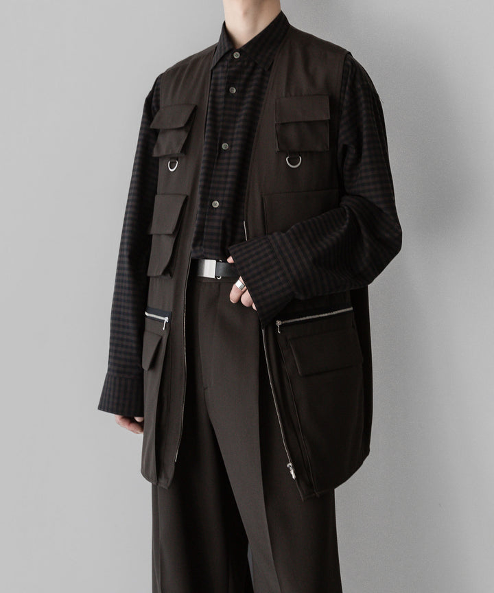 ssstein stein(シュタイン)の24SSコレクションOVERSIZED DOWN PAT SHIRTのGINGHAM(KHAKI)公式通販サイトsession福岡セレクトショップ