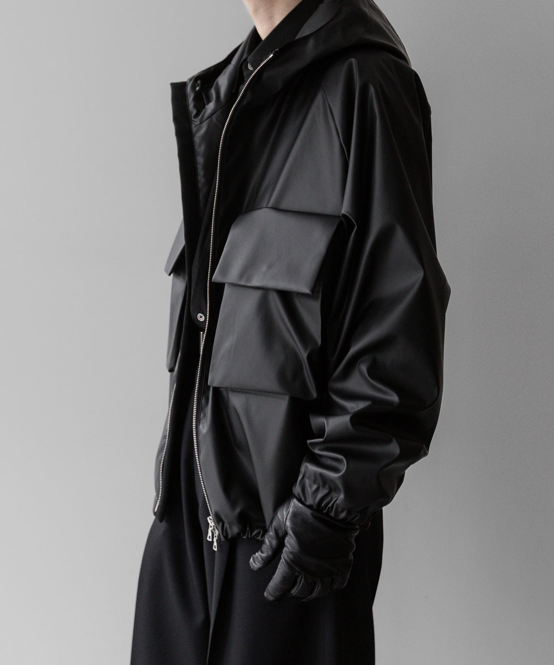 stein(シュタイン)の24SSコレクションHOODED SHORT JACKETのBLACK(CORTING)  代替テキストを編集