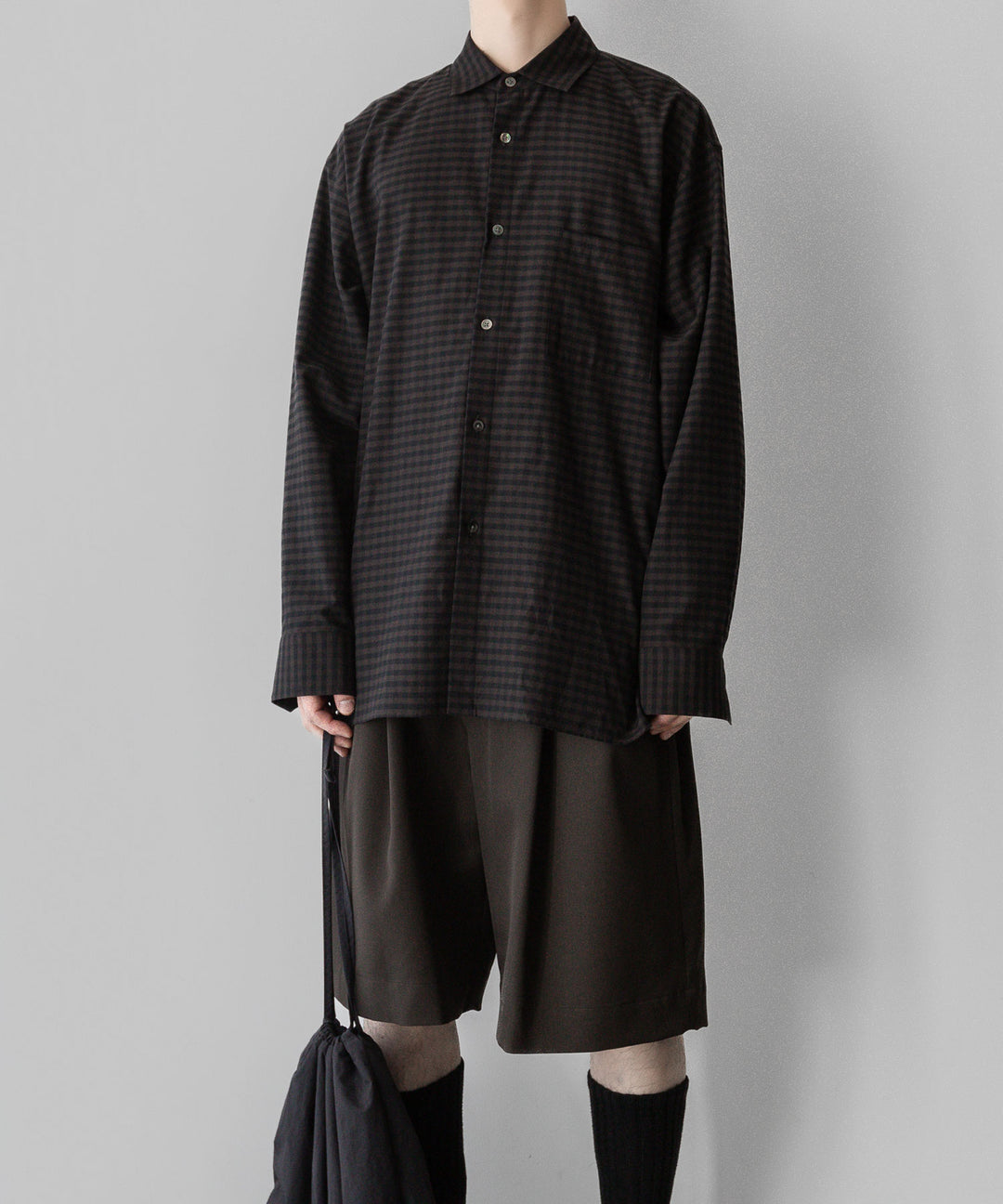 ssstein stein(シュタイン)の24SSコレクションOVERSIZED DOWN PAT SHIRTのGINGHAM(KHAKI)公式通販サイトsession福岡セレクトショップ