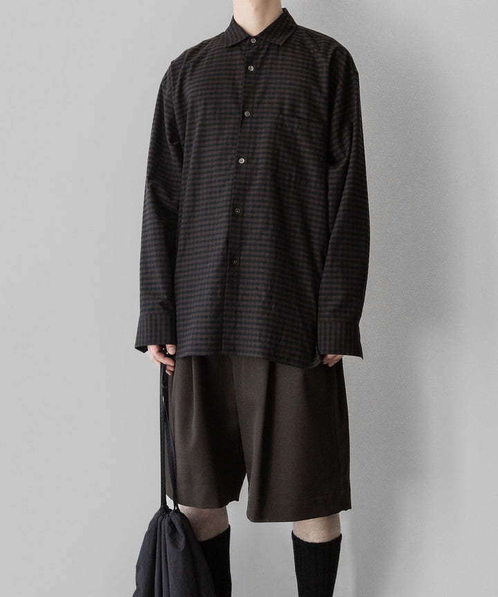 ssstein stein(シュタイン)の24SSコレクションOVERSIZED DOWN PAT SHIRTのGINGHAM(KHAKI)公式通販サイトsession福岡セレクトショップ