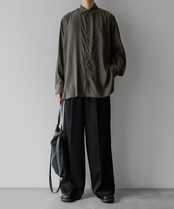 【stein】ssstein シュタインのOVERSIZED CUPRO LS SHIRT - GREY KHAKI 公式通販サイトsession福岡セレクトショップ