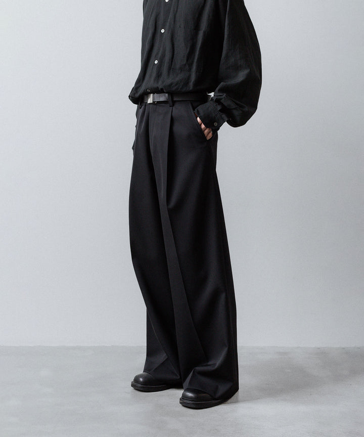 ssstein(シュタイン)のEXTRA WIDE TROUSERS (2/90 WOOL GABARDINE) - BLACKの公式通販サイトsession福岡セレクトショップ
